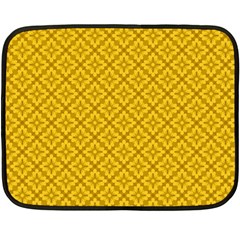 Yellow Floral Pattern Vintage Pattern, Yellow Background Two Sides Fleece Blanket (mini) by nateshop