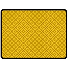 Yellow Floral Pattern Vintage Pattern, Yellow Background Two Sides Fleece Blanket (large) by nateshop