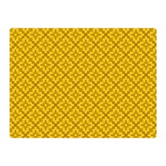 Yellow Floral Pattern Vintage Pattern, Yellow Background Two Sides Premium Plush Fleece Blanket (mini) by nateshop