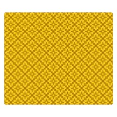 Yellow Floral Pattern Vintage Pattern, Yellow Background Premium Plush Fleece Blanket (small) by nateshop