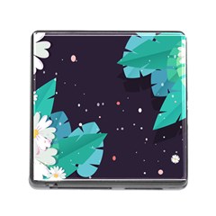 Leaves Flowers Border Frame Floral Memory Card Reader (square 5 Slot) by Grandong