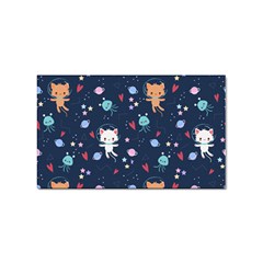 Cute Astronaut Cat With Star Galaxy Elements Seamless Pattern Sticker Rectangular (100 Pack) by Grandong