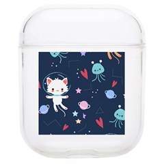 Cute Astronaut Cat With Star Galaxy Elements Seamless Pattern Soft Tpu Airpods 1/2 Case by Grandong