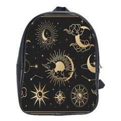 Asian Set With Clouds Moon Sun Stars Vector Collection Oriental Chinese Japanese Korean Style School Bag (large) by Grandong