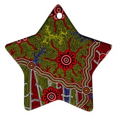 Authentic Aboriginal Art - Connections Star Ornament (two Sides)