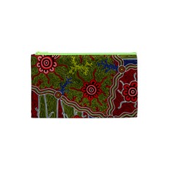 Authentic Aboriginal Art - Connections Cosmetic Bag (xs) by hogartharts