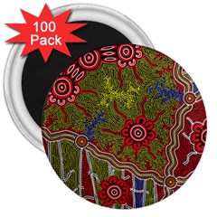 Authentic Aboriginal Art - Connections 3  Magnets (100 Pack)