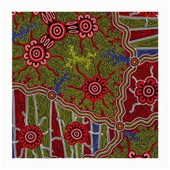 Authentic Aboriginal Art - Connections Medium Glasses Cloth (2 Sides) by hogartharts