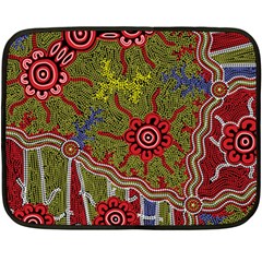 Authentic Aboriginal Art - Connections Two Sides Fleece Blanket (mini)