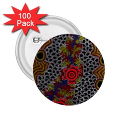 Authentic Aboriginal Art - Gathering 2 25  Buttons (100 Pack)  by hogartharts