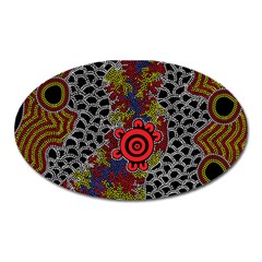 Authentic Aboriginal Art - Gathering Oval Magnet