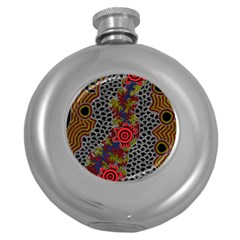 Authentic Aboriginal Art - Gathering Round Hip Flask (5 Oz)