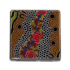 Authentic Aboriginal Art - Gathering Memory Card Reader (square 5 Slot) by hogartharts