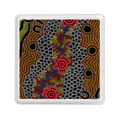 Authentic Aboriginal Art - Gathering Memory Card Reader (square) by hogartharts