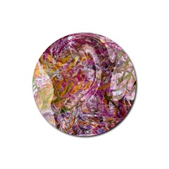 Abstract Pink Blend Rubber Coaster (round) by kaleidomarblingart