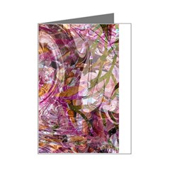 Abstract Pink Blend Mini Greeting Card by kaleidomarblingart