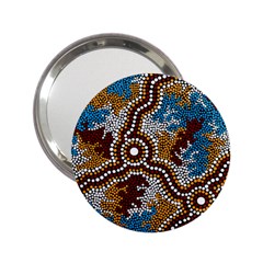 Authentic Aboriginal Art - Wetland Dreaming 2 25  Handbag Mirrors