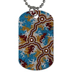 Authentic Aboriginal Art - Wetland Dreaming Dog Tag (one Side)