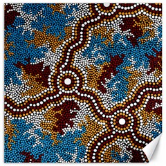 Authentic Aboriginal Art - Wetland Dreaming Canvas 16  X 16 