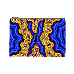 Authentic Aboriginal Art - Emu Dreaming Cosmetic Bag (large) by hogartharts
