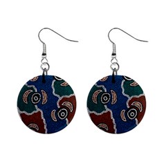 Authentic Aboriginal Art - Riverside Dreaming Mini Button Earrings