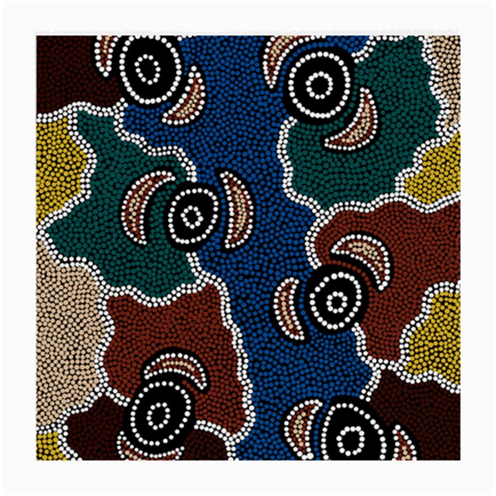 Authentic Aboriginal Art - Riverside Dreaming Medium Glasses Cloth