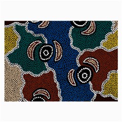 Authentic Aboriginal Art - Riverside Dreaming Large Glasses Cloth (2 Sides)