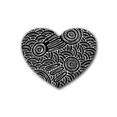 Authentic Aboriginal Art - Meeting Places Rubber Heart Coaster (4 Pack)