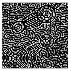 Authentic Aboriginal Art - Meeting Places Square Satin Scarf (36  x 36 )