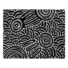 Authentic Aboriginal Art - Meeting Places Premium Plush Fleece Blanket (Large)