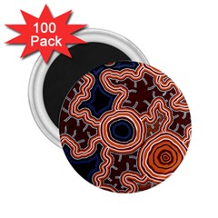 Authentic Aboriginal Art - Pathways 2 25  Magnets (100 Pack) 