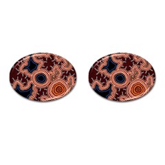 Authentic Aboriginal Art - Pathways Cufflinks (oval)