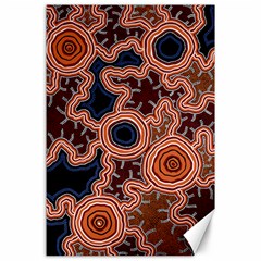 Authentic Aboriginal Art - Pathways Canvas 24  X 36 