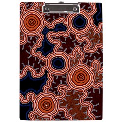 Authentic Aboriginal Art - Pathways A4 Acrylic Clipboard by hogartharts
