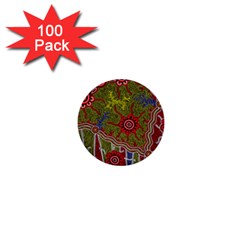 Authentic Aboriginal Art - Connections 1  Mini Buttons (100 Pack) 