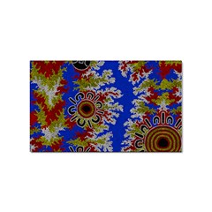 Authentic Aboriginal Art - Waterholes (corella) Sticker (rectangular) by hogartharts