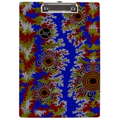 Authentic Aboriginal Art - Waterholes (corella) A4 Acrylic Clipboard by hogartharts