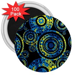 Authentic Aboriginal Art - Circles (paisley Art) 3  Magnets (100 Pack)