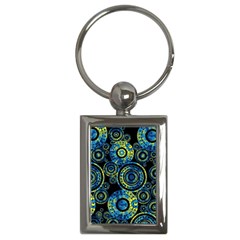 Authentic Aboriginal Art - Circles (paisley Art) Key Chain (rectangle)