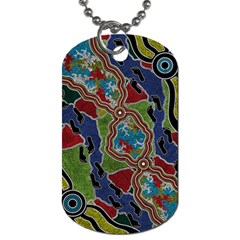 Authentic Aboriginal Art - Walking The Land Dog Tag (one Side)