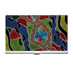 Authentic Aboriginal Art - Walking The Land Business Card Holder by hogartharts