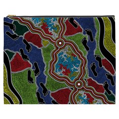 Authentic Aboriginal Art - Walking The Land Cosmetic Bag (xxxl) by hogartharts