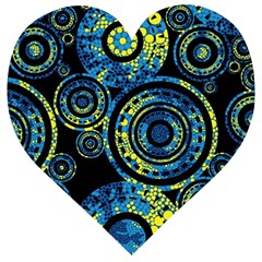Authentic Aboriginal Art - Circles (paisley Art) Wooden Puzzle Heart by hogartharts
