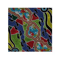 Authentic Aboriginal Art - Walking The Land Square Satin Scarf (30  X 30 ) by hogartharts