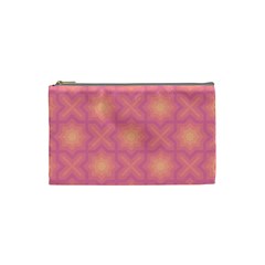 Fuzzy Peach Aurora Pink Stars Cosmetic Bag (small) by PatternSalad