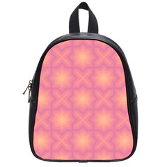 Fuzzy Peach Aurora Pink Stars School Bag (small) by PatternSalad