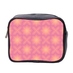 Fuzzy Peach Aurora Pink Stars Mini Toiletries Bag (two Sides) by PatternSalad