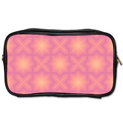 Fuzzy Peach Aurora Pink Stars Toiletries Bag (two Sides) by PatternSalad