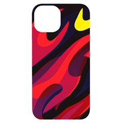 Abstract Fire Flames Grunge Art, Creative Iphone 14 Black Uv Print Case by nateshop
