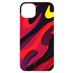Abstract Fire Flames Grunge Art, Creative Iphone 14 Plus Black Uv Print Case by nateshop